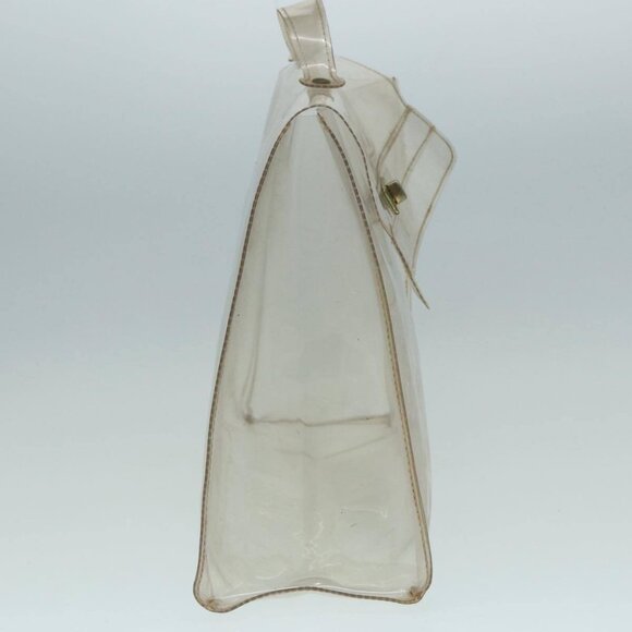 HERMES Vinyl Kelly Hand Bag Vinyl Clear Auth - Picture 4 of 16